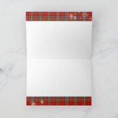 Merry Little Red Bow Christmas Plaid  Kaart (Binnen)
