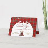 Merry Little Red Bow Christmas Plaid  Kaart (Voorkant)
