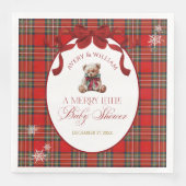 Merry Little Red Bow Christmas Plaid  Servet (Voorkant)