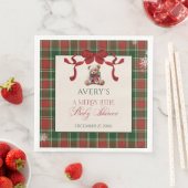 Merry Little Red Bow Christmas Plaid Servet (Insitu)