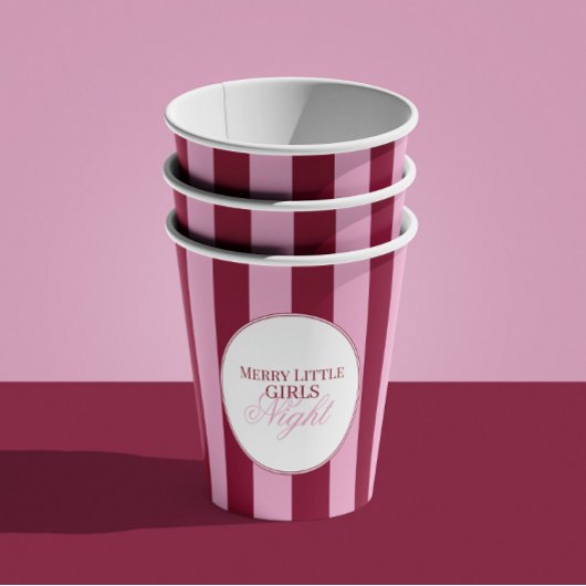 Merry little red stripe Christmas Party Cups Papieren Bekers