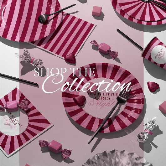 Merry little red stripe Christmas Party Invitation Kaart