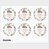 Merry Little Red Truck Baby Favor Stickers (Vel)