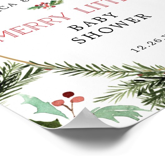 Merry Little Red Truck Baby shower Welcome Sign Poster (Hoek)