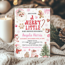 Merry Little Retro Christmas Santa Baby Shower Kaart