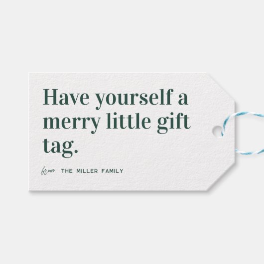 Merry Little | Schattige kerstfeest Cadeaulabel (Voorkant (Horizontaal))