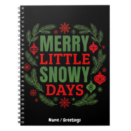 Merry Little Snowy Days Vintage Winter Oude Kerst- Notitieboek