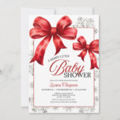 Merry Little Snowy Winter Baby shower Invitation Kaart (Voorkant)