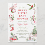 Merry Little Watercolor Christmas Baby Shower Kaart (Voorkant)