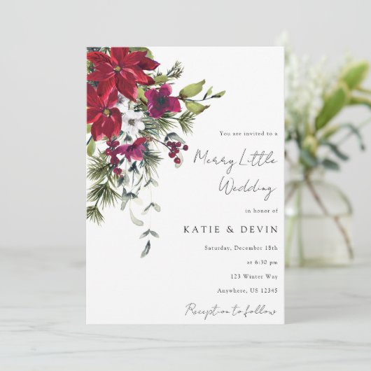 Merry Little Wedding Kaart (Staand voorkant)