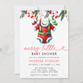 Merry Little Winter Christmas Santa Baby shower Kaart (Voorkant)
