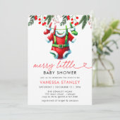 Merry Little Winter Christmas Santa Baby shower Kaart (Staand voorkant)