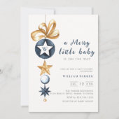 Merry Little Winter Monogram Baby shower Kaart (Voorkant)