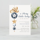 Merry Little Winter Monogram Baby shower Kaart (Staand voorkant)