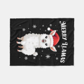 Merry Llamas Funny Christmas Llama Animal Holiday Fleece Deken (Voorkant (Horizontaal))