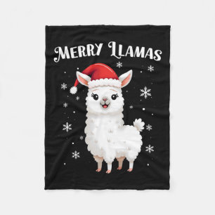 Merry Llamas Funny Christmas Llama Animal Holiday Fleece Deken
