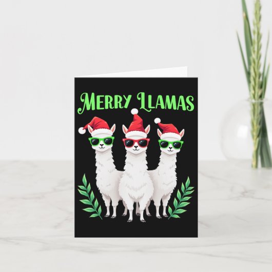Merry Llamas Funny Christmas Llama Animal Holiday Kaart (Voorkant)