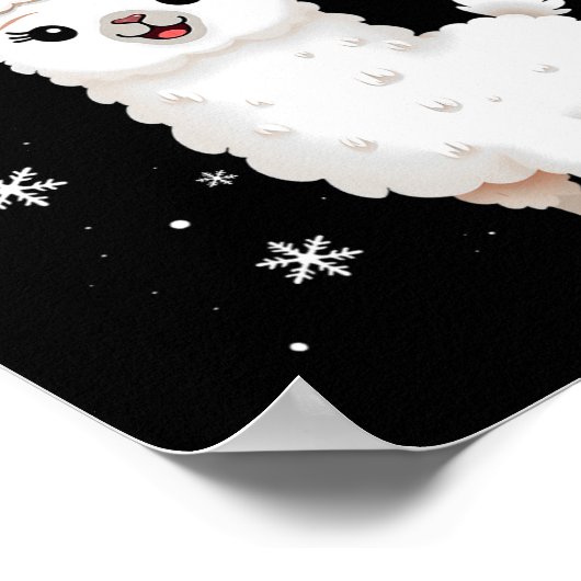 Merry Llamas Funny Christmas Llama Animal Holiday Poster (Hoek)