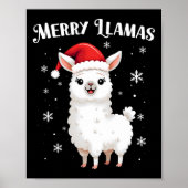 Merry Llamas Funny Christmas Llama Animal Holiday Poster (Voorkant)