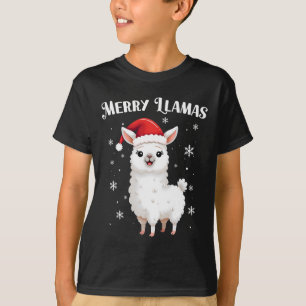 Merry Llamas Funny Christmas Llama Animal Holiday T-shirt