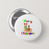 Merry Llamas Kerstmis Ronde Button 5,7 Cm (Voorkant /achterkant)
