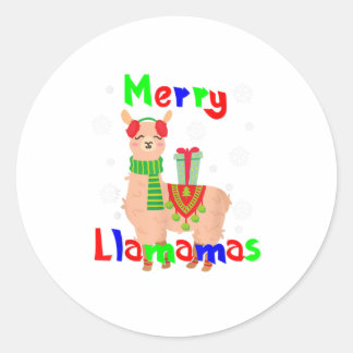 Merry Llamas Kerstmis Ronde Sticker