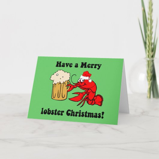 Merry lobster Christmas Feestdagen Kaart (Voorkant)