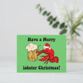 Merry lobster Christmas Feestdagenkaart (Staand voorkant)