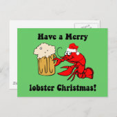 Merry lobster Christmas Feestdagenkaart (Voorkant / Achterkant)