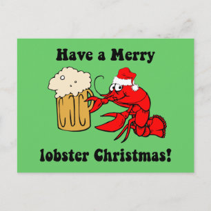 Merry lobster Christmas Feestdagenkaart