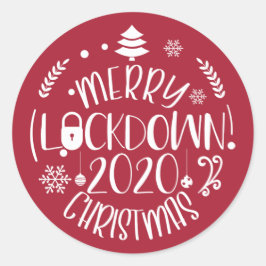 Merry lockdown 2020 Kerstmis Ronde Sticker