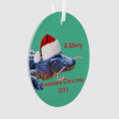 Merry Louisiana Kerstmis met Alligator Ornament (voorkant)