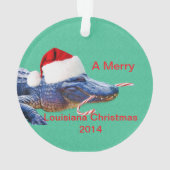 Merry Louisiana Kerstmis met Alligator Ornament (achterkant)