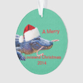 Merry Louisiana Kerstmis met Alligator Ornament (voorkant)