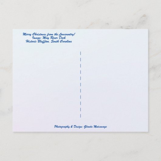 Merry Lowcountry Kerstblauwvintonijn South Carolin Feestdagenkaart (Achterkant)
