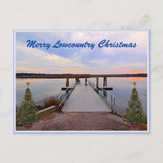 Merry Lowcountry Kerstblauwvintonijn South Carolin Feestdagenkaart (Voorkant)