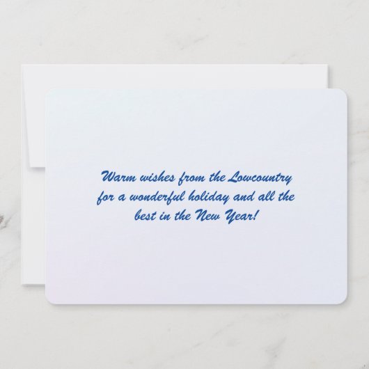 Merry Lowcountry Kerstblauwvintonijn South Carolin Feestdagenkaart (Achterkant)