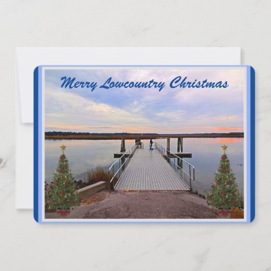 Merry Lowcountry Kerstblauwvintonijn South Carolin Feestdagenkaart (Voorkant)
