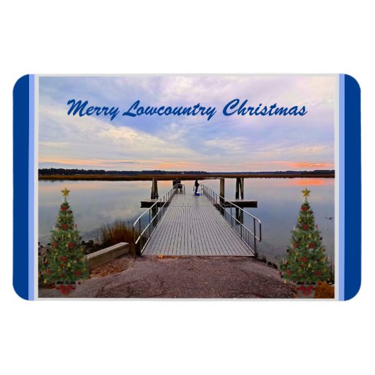 Merry Lowcountry Kerstblauwvintonijn South Carolin Magneet (Horizontaal)