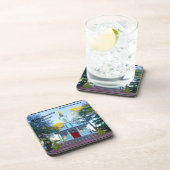 Merry Lowcountry kerstkapel Palmetto Bluff Bier Onderzetter (Rechterzijde)