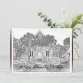 Merry Lowcountry Kerstmis Bluffton Church Feestdagenkaart (Staand voorkant)