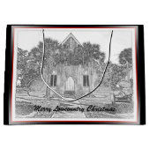 Merry Lowcountry Kerstmis Bluffton Church Groot Cadeauzakje (Voorkant)
