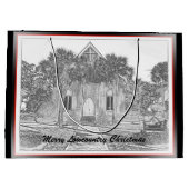 Merry Lowcountry Kerstmis Bluffton Church Groot Cadeauzakje (Achterkant)