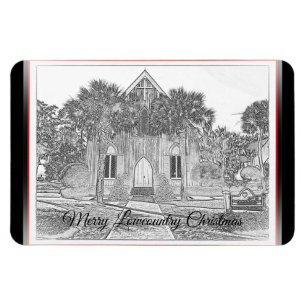 Merry Lowcountry Kerstmis Bluffton Church Magneet