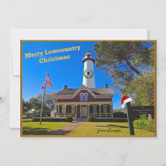 Merry Lowcountry Kerstmis uit Georgia Feestdagenkaart (Voorkant)