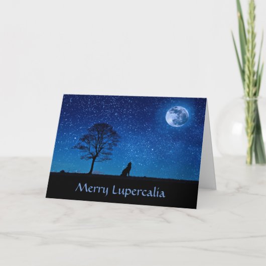 Merry Lupercalia (wolf) Feestdagen Kaart (Voorkant)