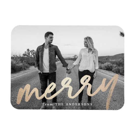 Merry Luxe | Holiday Photo Magnet Magneet (Horizontaal)
