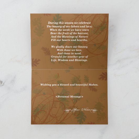 Merry Mabon Feestdagen Kaart (Binnen)