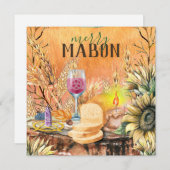 Merry Mabon Herfst Equinox Keltisch Wicca Altaar Feestdagenkaart (Voorkant / Achterkant)