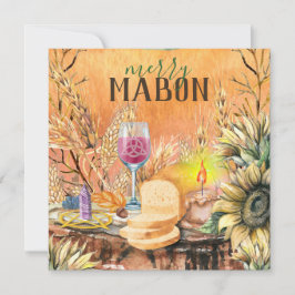 Merry Mabon Herfst Equinox Keltisch Wicca Altaar Feestdagenkaart